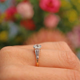 Ellibelle Jewellery Antique Art Deco Cushion Cut Diamond Solitaire Ring (0.30ct)