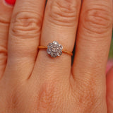 Ellibelle Jewellery Antique Art Deco Diamond 18ct Gold Daisy Ring