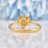 Ellibelle Jewellery Antique Art Deco Diamond 18ct Gold Daisy Ring
