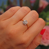 Ellibelle Jewellery Antique Art Deco Diamond 18ct Gold Daisy Ring