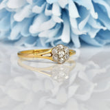 Ellibelle Jewellery Antique Art Deco Diamond Daisy Cluster Ring