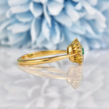 Ellibelle Jewellery Antique Art Deco Emerald & Diamond 18ct Gold Cluster Ring