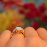 Ellibelle Jewellery Antique Art Deco Opal & Diamond 18ct Gold Ring