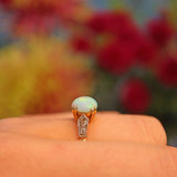 Ellibelle Jewellery Antique Art Deco Opal & Diamond 18ct Gold Ring
