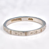 Ellibelle Jewellery Antique Art Deco Platinum Faceted Wedding Band (3.2g)