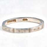 Ellibelle Jewellery Antique Art Deco Platinum Faceted Wedding Band (3.2g)
