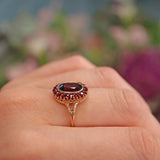 Ellibelle Jewellery Antique Bohemian Garnet 9ct Gold Cluster Ring