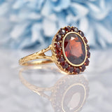 Ellibelle Jewellery Antique Bohemian Garnet 9ct Gold Cluster Ring