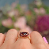 Ellibelle Jewellery Antique Bohemian Garnet 9ct Gold Cluster Ring
