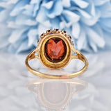 Ellibelle Jewellery Antique Bohemian Garnet 9ct Gold Cluster Ring