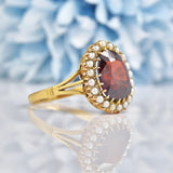 Ellibelle Jewellery Antique Bohemian Garnet & Seed Pearl 18ct Gold Cluster Ring