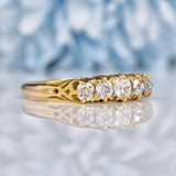 Ellibelle Jewellery Antique Diamond 18ct Gold Five Stone Ring (0.80ct)
