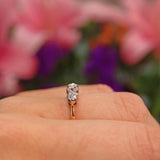 Ellibelle Jewellery Antique Diamond 18ct Gold Three Stone Engagement Ring (0.64ct)