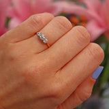 Ellibelle Jewellery Antique Diamond 18ct Gold Three Stone Engagement Ring (0.64ct)