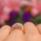 Ellibelle Jewellery Antique Diamond 18ct Gold Three Stone Engagement Ring (0.64ct)