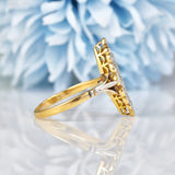 Ellibelle Jewellery Antique Edwardian Diamond 18ct Gold Marquise Ring