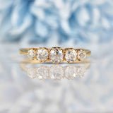 Ellibelle Jewellery Antique Edwardian Diamond Five Stone Ring
