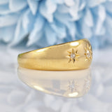 Ellibelle Jewellery Antique Edwardian Old Cut Diamond 18ct Gold Gypsy Ring