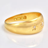 Ellibelle Jewellery Antique Edwardian Old Cut Diamond 18ct Gold Gypsy Ring