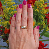 Ellibelle Jewellery Antique Edwardian Old Cut Diamond 18ct Gold Gypsy Ring