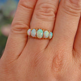 Ellibelle Jewellery Antique Edwardian Opal 18ct Gold Five Stone Ring