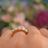 Ellibelle Jewellery Antique Edwardian Opal 18ct Gold Five Stone Ring