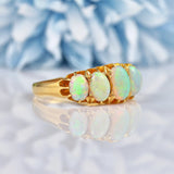 Ellibelle Jewellery Antique Edwardian Opal 18ct Gold Five Stone Ring