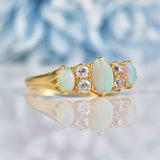 Ellibelle Jewellery Antique Edwardian Opal & Diamond 18ct Gold Ring