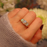 Ellibelle Jewellery ANTIQUE EDWARDIAN OPAL & DIAMOND GOLD RING
