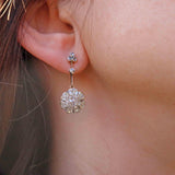 Ellibelle Jewellery Antique Edwardian Rose Cut Diamond Cluster Drop Earrings