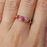 Ellibelle Jewellery Antique Edwardian Ruby & Diamond 18ct Gold Ring