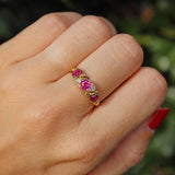 Ellibelle Jewellery Antique Edwardian Ruby & Diamond 18ct Gold Ring