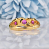 Ellibelle Jewellery Antique Edwardian Ruby & Diamond 18ct Gold Ring