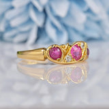 Ellibelle Jewellery Antique Edwardian Ruby & Diamond 18ct Gold Ring