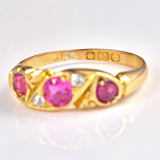 Ellibelle Jewellery Antique Edwardian Ruby & Diamond 18ct Gold Ring