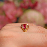 Ellibelle Jewellery Antique Edwardian Ruby & Diamond 18ct Gold Ring