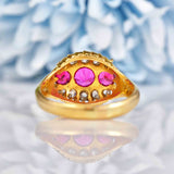 Ellibelle Jewellery Antique Edwardian Ruby & Diamond 18ct Gold Ring