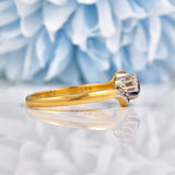 Ellibelle Jewellery Antique Edwardian Sapphire & Diamond Three Stone Ring