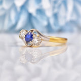 Ellibelle Jewellery Antique Edwardian Sapphire & Diamond Three Stone Ring