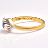 Ellibelle Jewellery Antique Edwardian Sapphire & Diamond Three Stone Ring