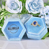 Ellibelle Jewellery Antique Edwardian Style Blue Sapphire & Diamond Cluster Ring