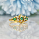 Ellibelle Jewellery ANTIQUE EMERALD & DIAMOND 18CT GOLD RING
