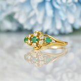 Ellibelle Jewellery ANTIQUE EMERALD & DIAMOND 18CT GOLD RING