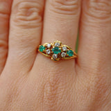 Ellibelle Jewellery ANTIQUE EMERALD & DIAMOND 18CT GOLD RING