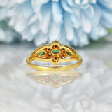 Ellibelle Jewellery ANTIQUE EMERALD & DIAMOND 18CT GOLD RING