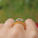 Ellibelle Jewellery ANTIQUE EMERALD & DIAMOND 18CT GOLD RING