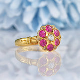 Ellibelle Jewellery Antique George V Ruby & Diamond 18ct Gold Ring