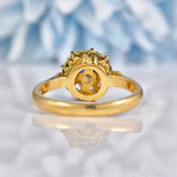 Ellibelle Jewellery Antique Natural Sapphire & Rose Cut Diamond Cluster Ring