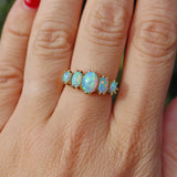 Ellibelle Jewellery Antique Opal 18ct Gold Five Stone Ring