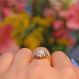 Ellibelle Jewellery Antique Opal & Diamond 18ct Gold Cluster Ring